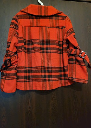 Düğmeli Kırmızı Mini Kadın Ceket - Görsel 5