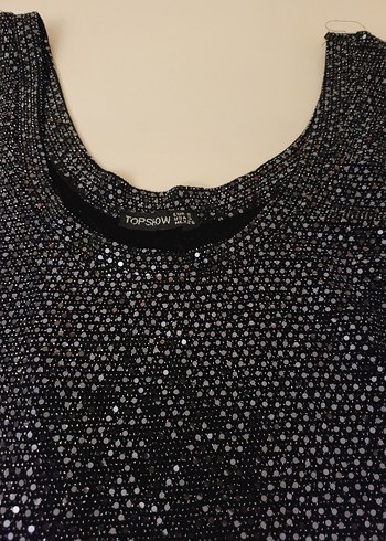 Siyah Payetli Uzun Kollu Bluz - Görsel 2