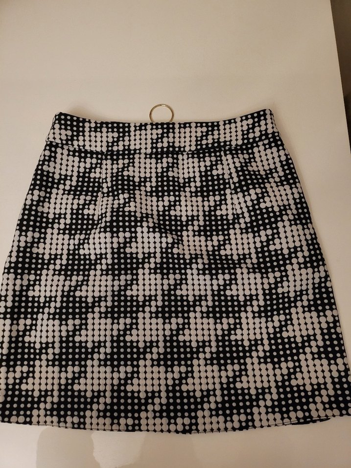 Fermuarlı Siyah Beyaz Mini Etek - Görsel 4