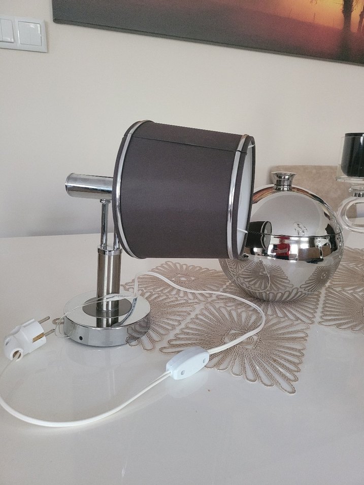 Gri Metal Masa Lambası (Abajur) - Görsel 2