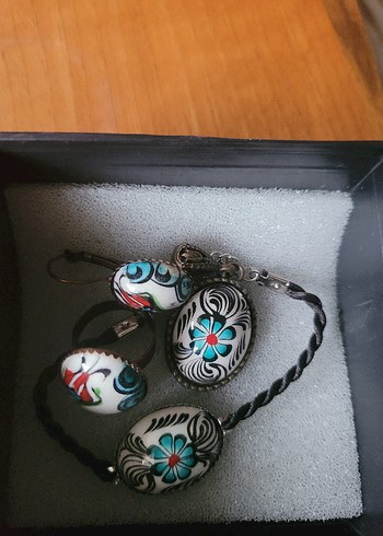 Turkuaz Etnik Boncuklu Bohem Kadın Takı Seti - Görsel 2