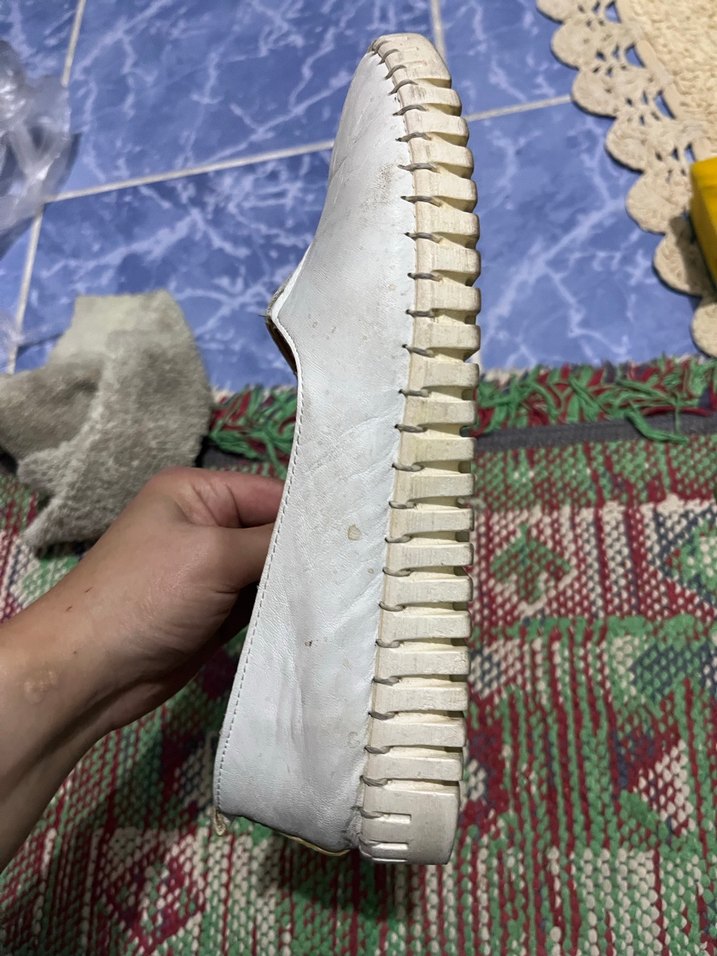 Düğmeli Beyaz Dolgu Topuk Kadın Espadril - Görsel 2