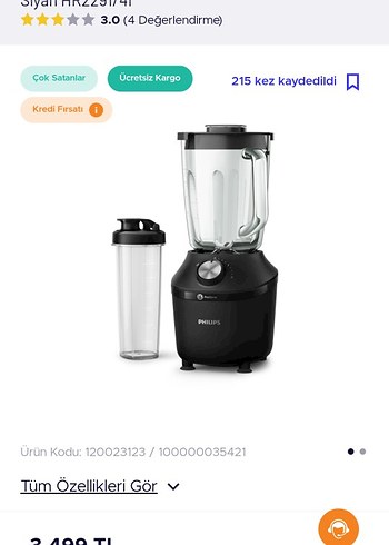 Philips Siyah Blender