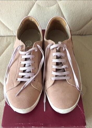 hakiki deri nubuk sneaker ayakkabı