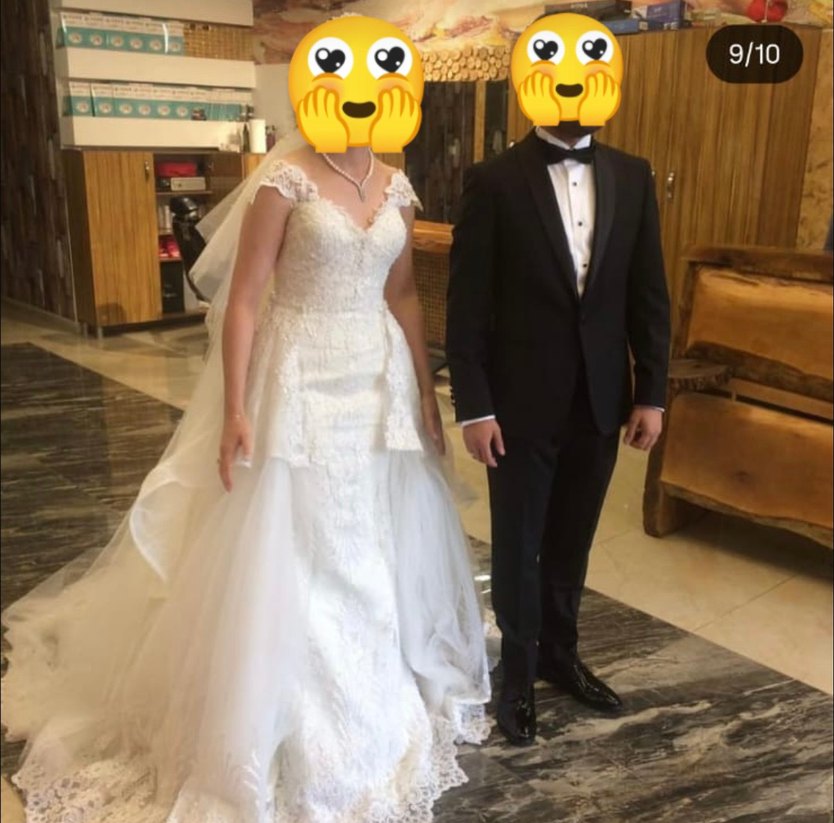 Dantel Detaylı Balık Ek Etekli Gelinlik - Görsel 2