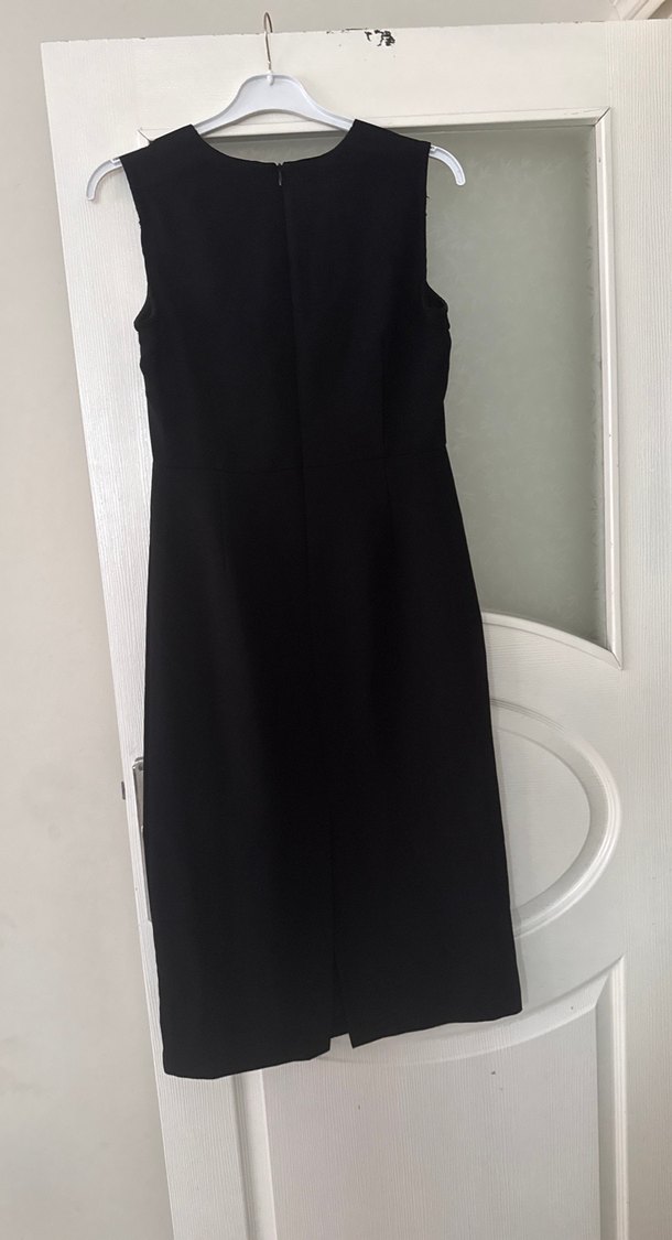 Siyah Straplez Midi Gotik Mezuniyet Elbisesi - Görsel 5