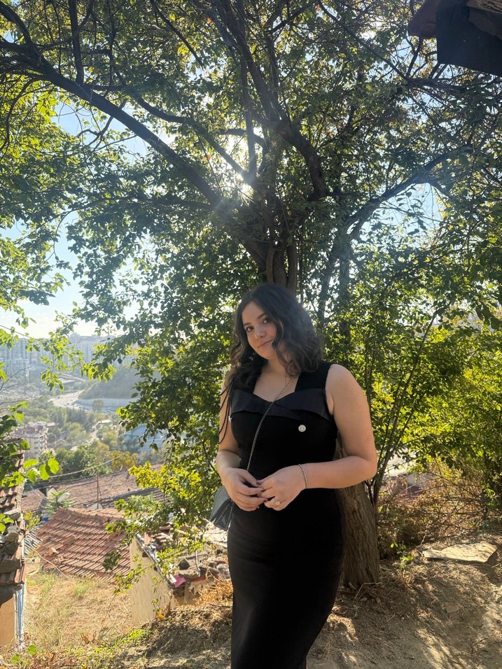 Siyah Straplez Midi Gotik Mezuniyet Elbisesi - Görsel 2