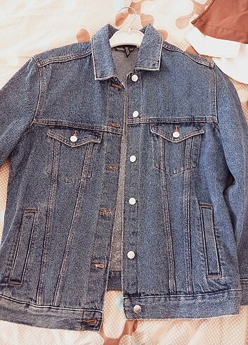 38 Beden mavi Renk H&M kot çeket 
