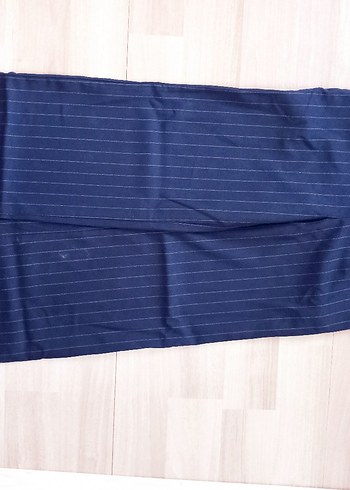 xs Beden Lacivert Çizgili Pilili Kadın Kumaş Pantolon
