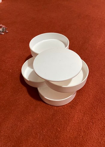 Beyaz Yuvarlak Plastik düzenleyici Kabı - Görsel 2