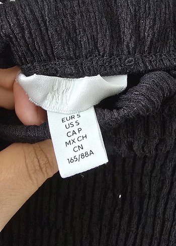H&M Siyah Askılı Uzun Pliseli Elbise