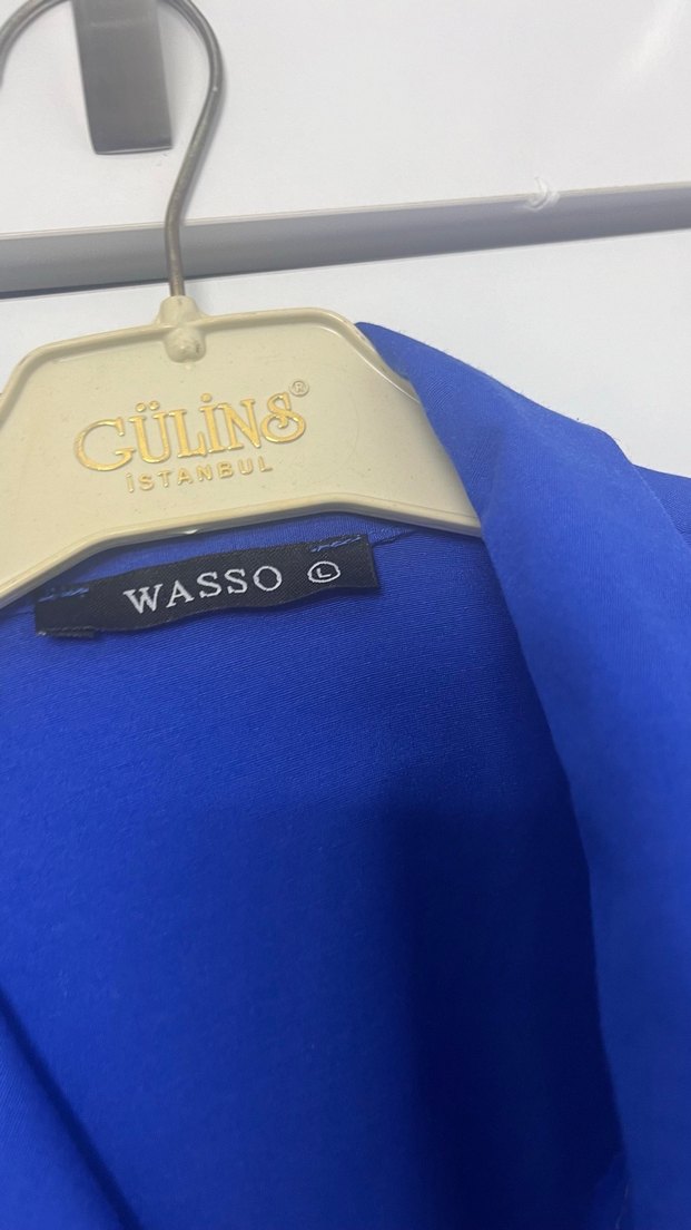 Düğmeli Mavi Kadın Gömlek - Görsel 4