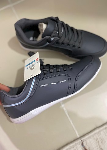 Siyah Gri Erkek Spor Ayakkabı Velcro - Görsel 4