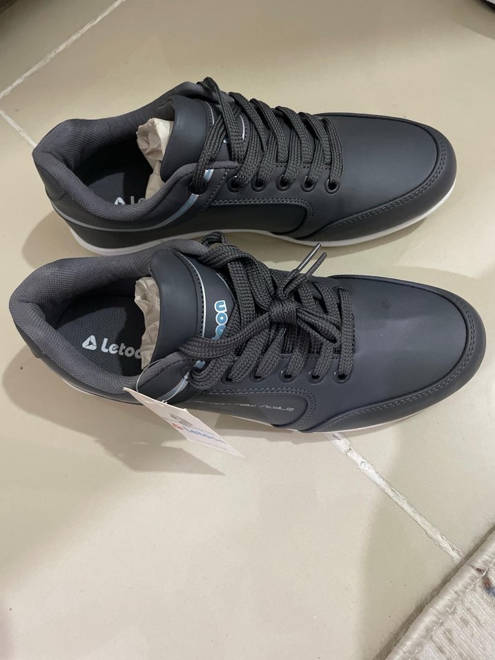 Siyah Gri Erkek Spor Ayakkabı Velcro - Görsel 2