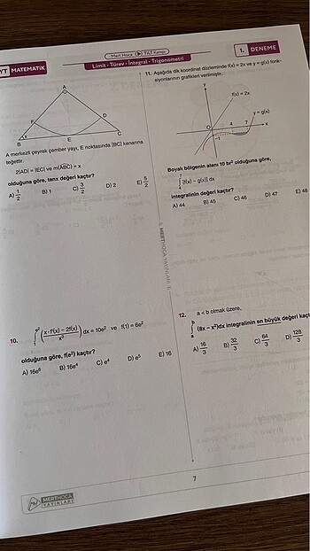  Beden Renk Mert Hoca Trigonometri İntegral Limit Türev Deneme