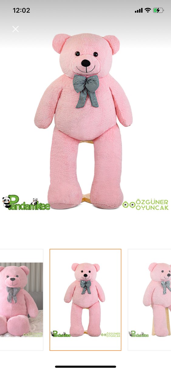 Büyük Pembe Peluş Ayı Oyuncak - Görsel 2