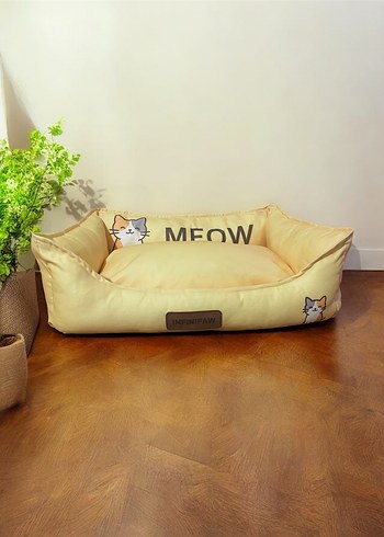 Sarı Parlak Kedi Yatağı - Görsel 2