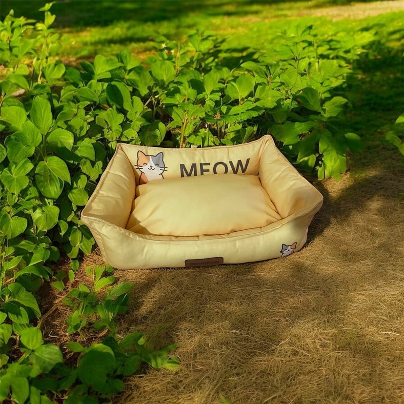 Sarı Parlak Kedi Yatağı - Görsel 3