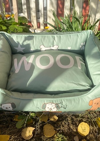 Yeşil Desenli Küçük Irk Köpek Yatağı - Görsel 2