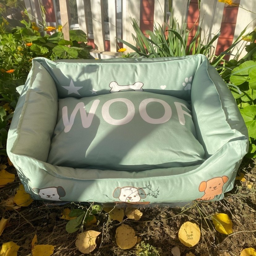 Yeşil Desenli Küçük Irk Köpek Yatağı - Görsel 2