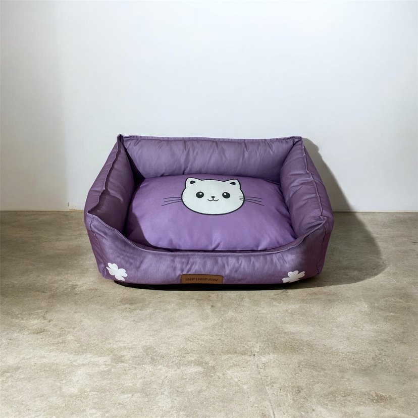 Mor Kedi Yatağı ve Yastık Seti - Görsel 2