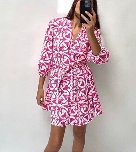 Zara Yeni sezon pembe elbise