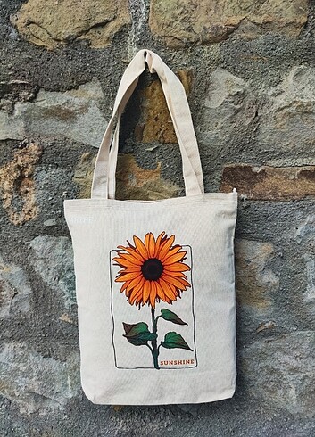 Arthe Sunflower Baskılı Kanvas Tote Çanta
