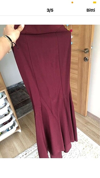 s Beden bordo Renk Abiye