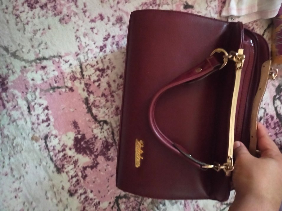 Klasik Bordo Deri Kadın Çanta - Görsel 5