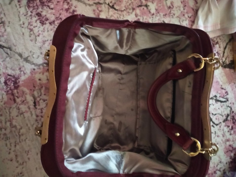 Klasik Bordo Deri Kadın Çanta - Görsel 4