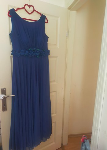 Uzun Lacivert Kadın Abiye Elbise - Görsel 10