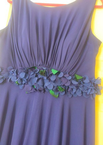 Uzun Lacivert Kadın Abiye Elbise - Görsel 5