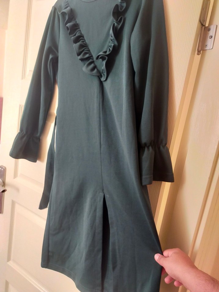 Uzun Turkuaz Bohem Kadın Elbise - Görsel 4