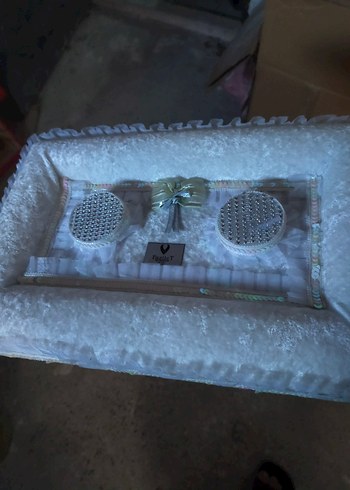 süslü  Beyaz Nisan tepsisi - Görsel 4