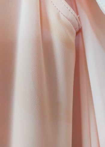 Pembe İşlemeli Yüksek Yakalı Uzun Abiye Elbise - Görsel 7