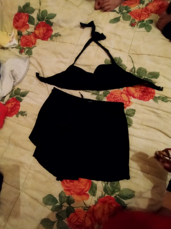 Siyah Mini Drapeli Kadın Mayo - Görsel 2