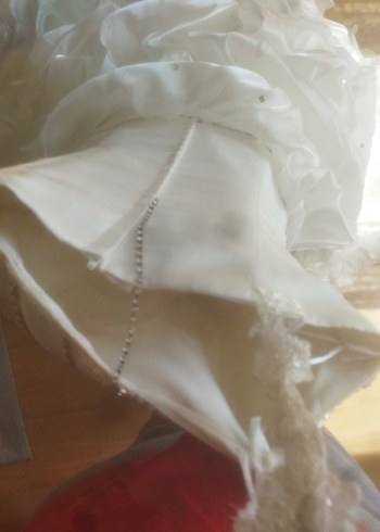 Beyaz tek askılı eski model gelinlik 38 beden - Görsel 7