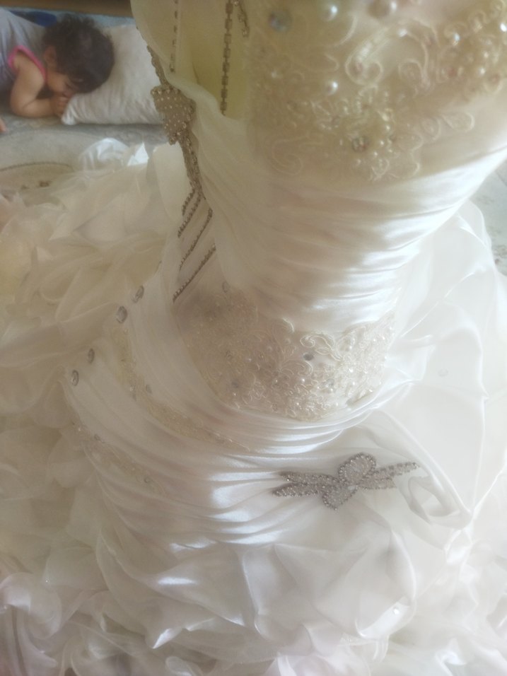 Beyaz tek askılı eski model gelinlik 38 beden - Görsel 3