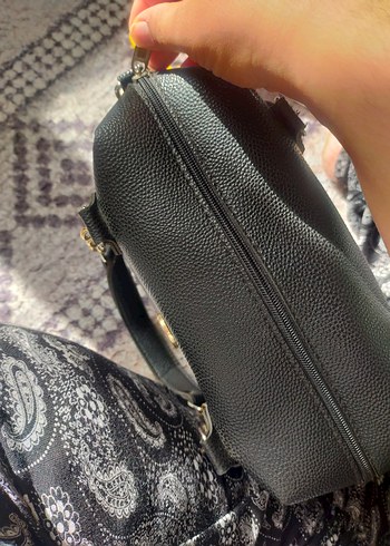 Zincir Detaylı Siyah Deri Kadın Çanta - Görsel 5