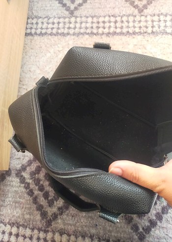 Zincir Detaylı Siyah Deri Kadın Çanta - Görsel 6