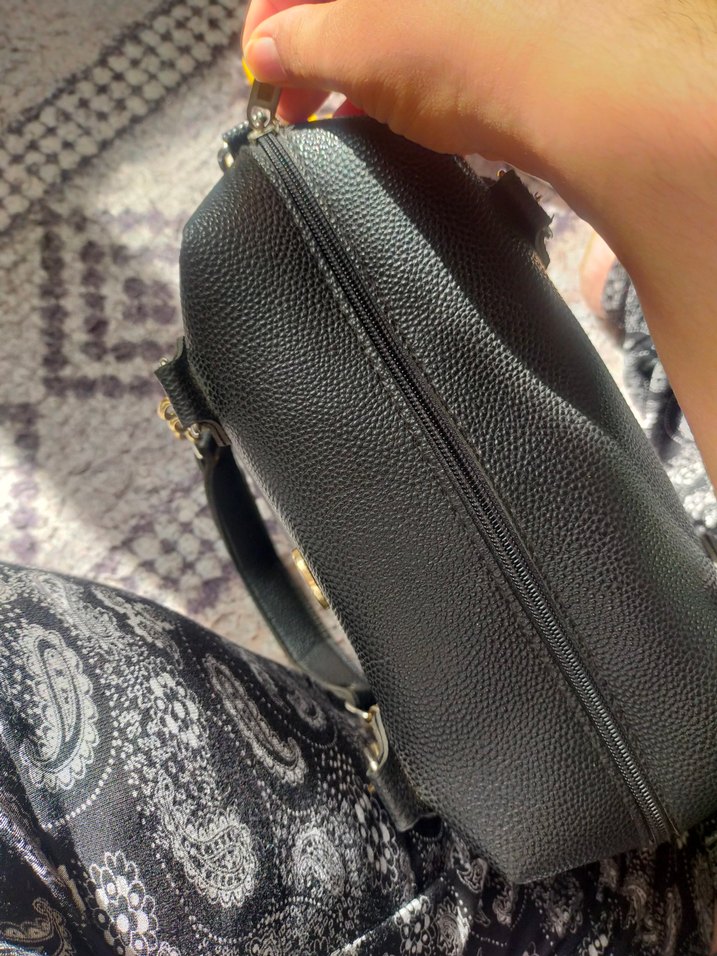 Zincir Detaylı Siyah Deri Kadın Çanta - Görsel 5