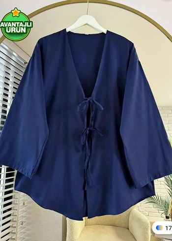 lacivert önü bağlamalı kimono