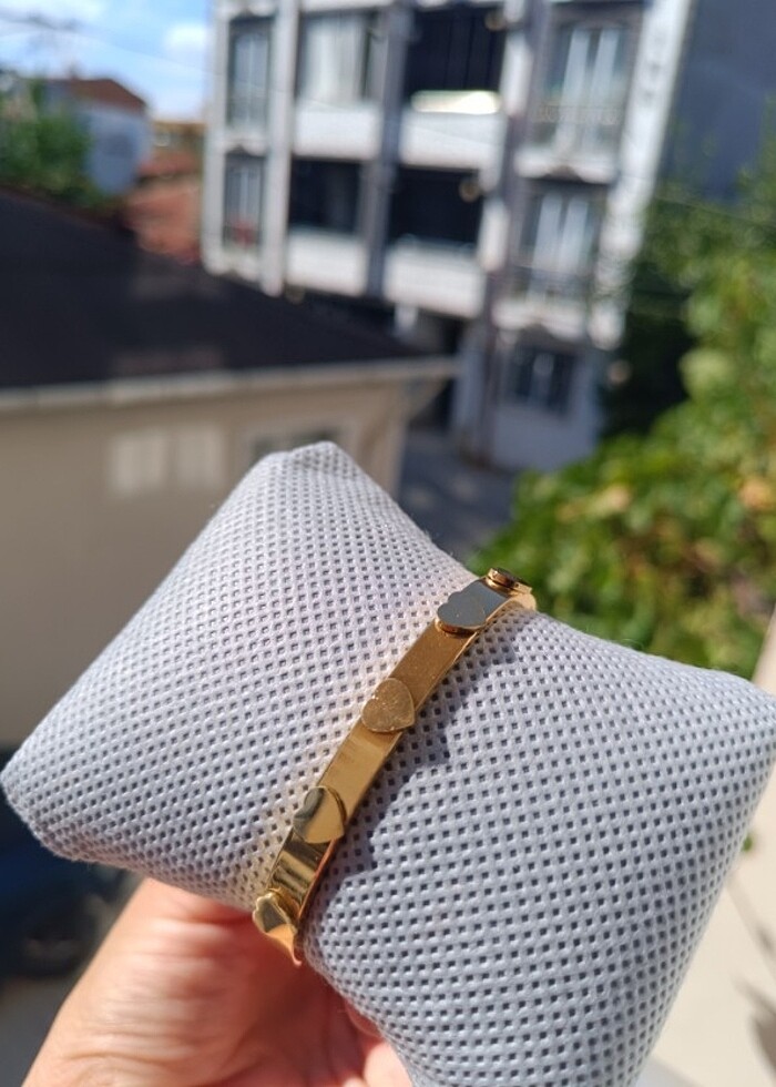 Gold çelik kalpli bileklik  - Görsel 3