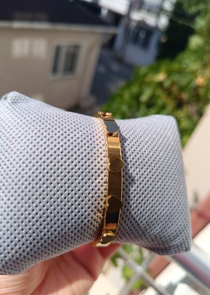 Gold çelik kalpli bileklik  - Görsel 4