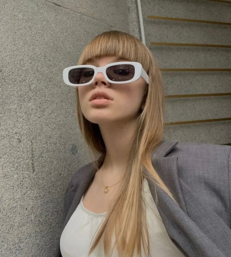 Beyaz Çerçeveli Gotik Sokak Stil Güneş Gözlüğü - Görsel 2