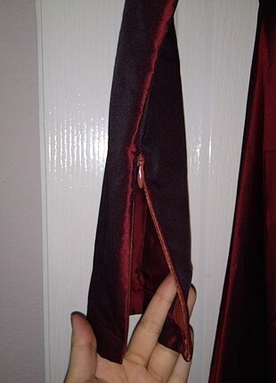 Bordo tesettür abiye elbise - Görsel 2