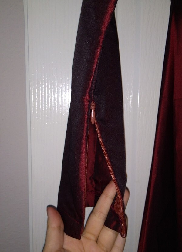 Bordo tesettür abiye elbise - Görsel 2