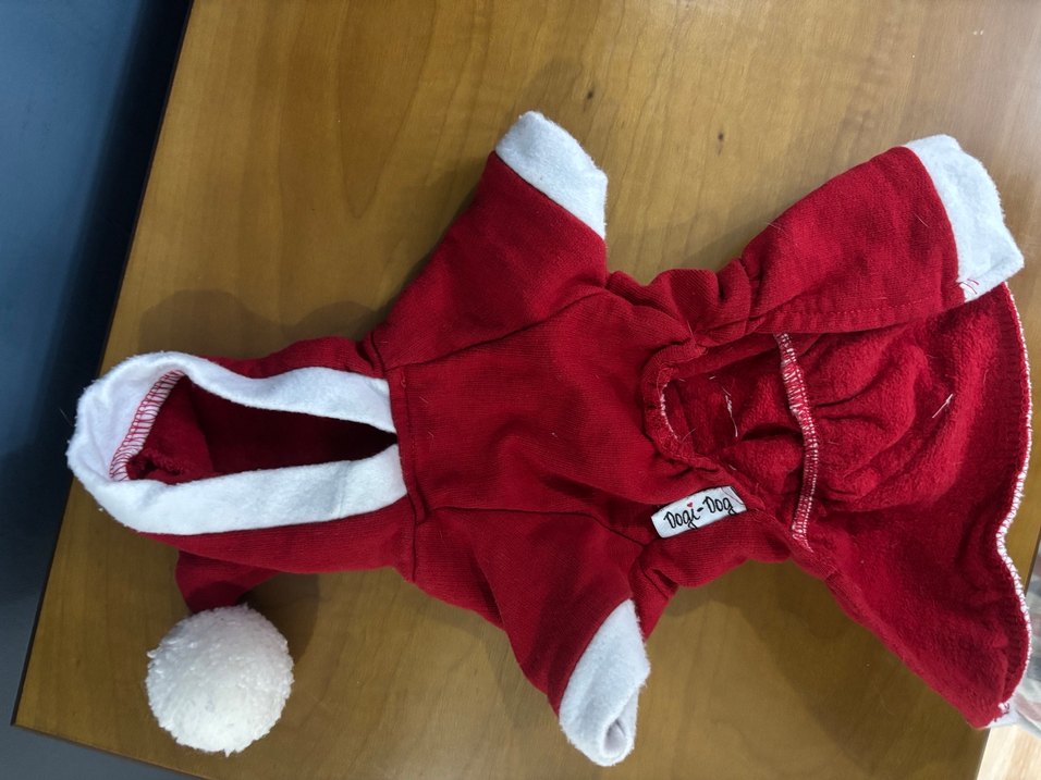 Kırmızı Nakışlı Kürklü Köpek Kıyafeti - Görsel 2