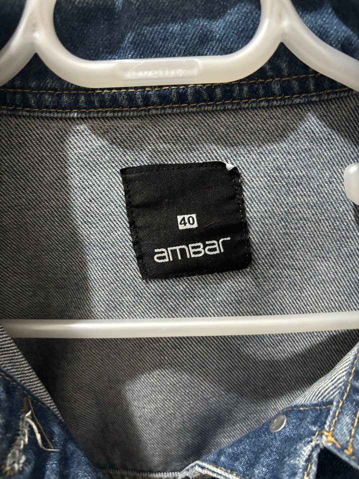 Düğmeli Mavi Kadın Denim Ceket - Görsel 3