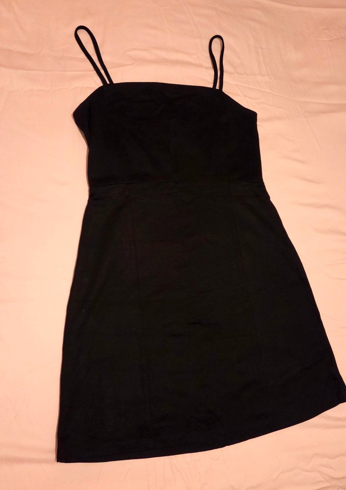 bershka siyah mini askılı elbise - Görsel 5